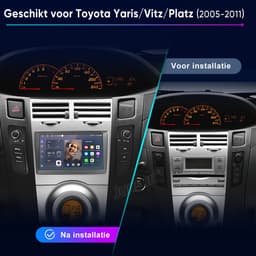 Awesafe Autoradio - Geschikt voor Toyota Yaris 2005 t/m 2011 - Draadloos Apple Carplay & Android Auto - Ram 2GB + Rom 64GB - Android 15.0 Systeem - GPS Navigatie Bluetooth WIFI - 7 Inch Radio Scherm - 2005 2006 2007 2008 2009 2010 2011 — thumbnail 3