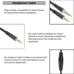 Cosensi - Audio Kabel - 3,5 mm Male to Male - Volume Controle - 4,9 ft - Vervangingskabel - Voor Cloud Alpha Hoofdtelefoons - Hoogwaardige Geluidsk... — thumbnail 5