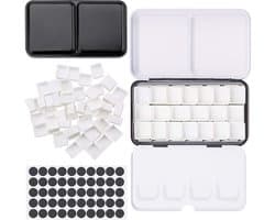 Lege Waterverf Palet met 50 Half Pan Verf - Metalen Verfdoos voor Kunstenaars en Hobbyisten - Inclusief Deksel, Kleurrijk en Duurzaam