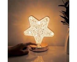 Sterrenlamp, schattig nachtlampje voor kinderen, draadloze oplaadbare, traploos dimbare touchlamp met 3 kleurstanden voor woonkamer, slaapkamer en kerstdecoratie.