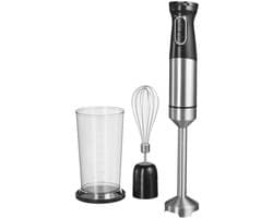 Power Staafmixerset 1500W roestvrij staal met mengbeker en garde