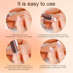 Set van 7 Cat Eye Nail Magnet Tools, Hartvormige Cat Eye Gel Nagellak Magneet 3-in-1 Professionele Manicureset met Y-vormige Gids Sticks voor Thuis DIY Salon Studio — thumbnail 5