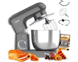 Planeetmixer - Keukenmachine - Bakken en mengen - Stille werking - 5 liter kom - Grijs