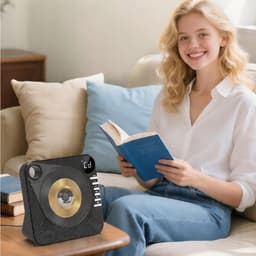 CD-speler - Draagbare Bluetooth-luidspreker - 4000mAh Batterij & Bluetooth 5.0 - Transparant Schuifdeksel & Afstandsbediening - Slaaptimer & Herhaalfunctie - Voor Thuis & Onderweg — thumbnail 7