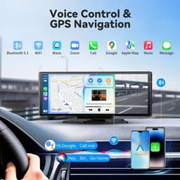 Solvix CarPlay Scherm – CarPlay – Dashcam voor Auto – Dashcam met 10.26 Inch Touchscreen – Draadloze Apple CarPlay & Android Auto – Inclusief Achteruitrijcamera – FM en AUX — thumbnail 3