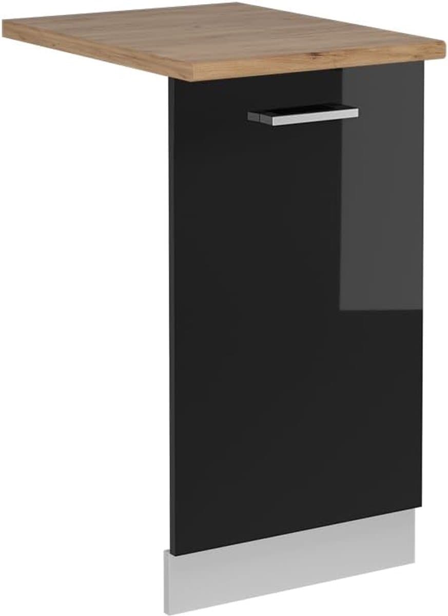 Vaatwasserpaneel - Keukenfront - Keuken Integratie - Hoogglans Afwerking - 45 cm Breed - Zwart — afbeelding 1