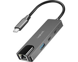 LogiLink UA0432 laptop dock & poortreplicator Bedraad USB 3.2 Gen 1 (3.1 Gen 1) Type-C Grijs