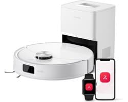 Roborock Q10 S5+ Robotstofzuiger en Dweil met Zelflediging– Zuigkracht van 10000 Pa–Vibrerende dweilpads– Handsfree Reinigen tot 7 Weken– Dubbel Anti-klitontwerp– Automatisch dweilen– Obstakelvermijding–Wit– S8 Plus Upgrade