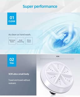 Soroh® - Mini Wasmachine - 2kg Wascapaciteit - Camping Wasmachine en Vaatwasser - Mini Wasmachine met Centrifuge - Kleine Wasmachine - Kleine Vaatwassers - Handwasmachine - Voor Kleine Was — thumbnail 4