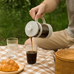 Adore Maison Barista French Press – 1L Premium Pyrex Glas Cafetière — thumbnail 4