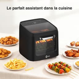 12 liter heteluchtfriteuse, 12-in-1 heteluchtfriteuse met 8 accessoires, oven, grill, droogautomaat, 1800 W Air Fryer zonder olie met 2 grote kijkvensters, 80-200 °C, zwart — thumbnail 5