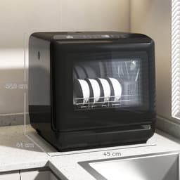 Tafelmodel vaatwasser zwart - 5 wasprogramma's - 6 liter watertank - 4 couverts - Zwart — thumbnail 3