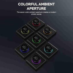 Intelligente thermostaat, wifi-temperatuurregelaar met 1,35 inch display voor thuis, 7 sfeerverlichting, compatibel met water/vloerverwarming/gasboiler — thumbnail 4