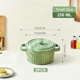 Set van 2 Mini Cocottes met Deksel voor Oven en Magnetron — thumbnail 4
