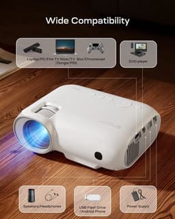 Beamer 450 ANSI Lumen - 1080P Full HD Resolutie - LED Display - Draagbaar Mobiel - Thuisbioscoop Gaming Educatie — thumbnail 5