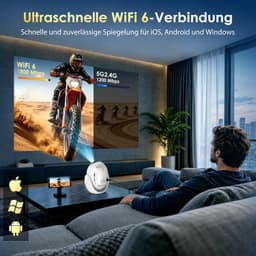 Mini Beamer Draagbaar - 1280 x 720 Resolutie - LED Technologie - WiFi 6 En Bluetooth 5.4 - Voor Gaming En Thuisbioscoop — thumbnail 4
