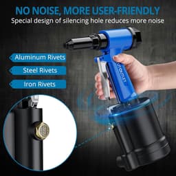 AUTOUTLET Pressure Air Blind Rivet Gun, Premium Heavy Rivet Gun Tool with 4 Nozzles, 0.3 cm, 0.3 cm, 0.6 cm - ShopVlot — thumbnail 2