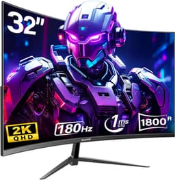 Gaming Monitor 32 Inch QHD 1440p 144 Hz - Gebogen VA Scherm - 2560 x 1440 Resolutie - Mat Zwart - Voor PC En Console — thumbnail 1