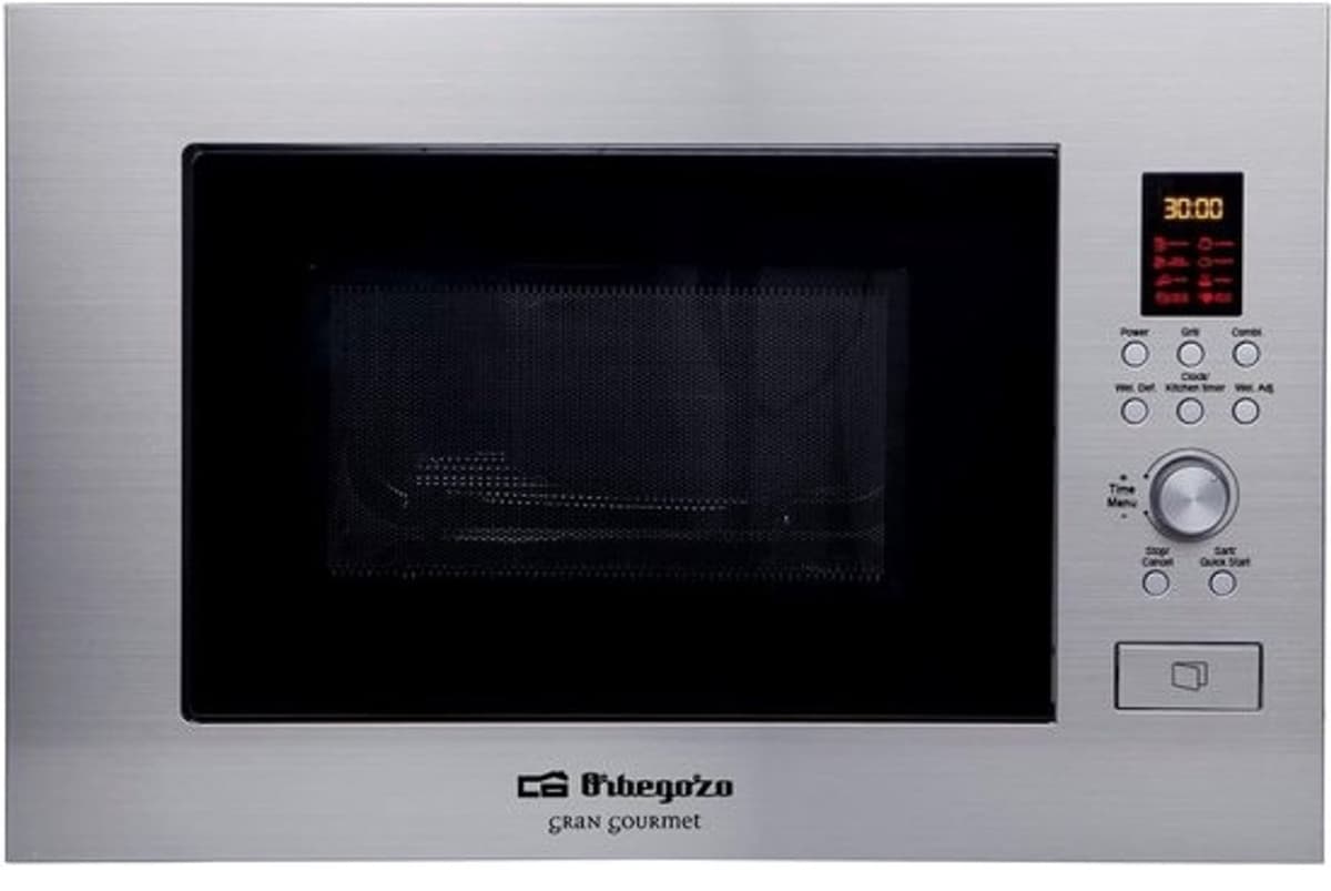 Inbouwmagnetron - Oven met grillfunctie - Voor het snel bereiden van maaltijden - Roestvrij staal - 23 liter - Zilver — afbeelding 1