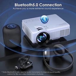 Yowhick - Beamer - Projector Beamer - Mini Meamer - 1080P - Automatische focus - met WiFi - 5G+2.4G Wireless Connection - Wit — thumbnail 4