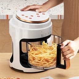 Airfryer - 3L – Heteluchtfriteuse - 1000W – Olievrij Frituren – LED Touchscreen - en 360° Hete Lucht – Voor Gezonder Koken - Veilig in Gebruik - Zwart — thumbnail 5