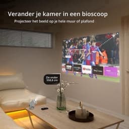 Mini Beamer 1080p Full HD - LED Projectie - 1920 x 1080 Resolutie - Wit - Voor Thuisbioscoop En Zakelijk Gebruik — thumbnail 4