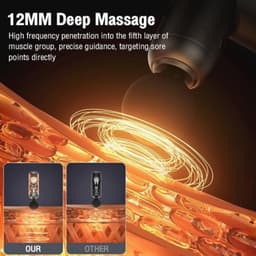 Draagbaar diepteweefselmassagepistool - 4 massagekoppen - Quiet Glide-technologie — thumbnail 3
