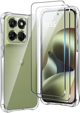 Set van 2 beschermhoezen voor, verhard glas, volledige camerabescherming, transparant, krasbestendig, dun en soepel in doorzichtige TPU-silicone — thumbnail 1