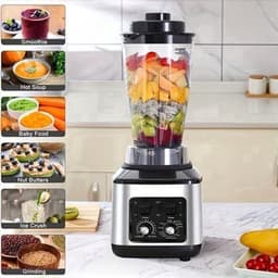 Multifunctionele Keukenmachine – Blender – Food Processor – Sapmaker – IJscrusher – Grote Inhoud 3L+1,5L+0,5L – Krachtige 9500W Motor – Stille Frequentie Technologie — thumbnail 1