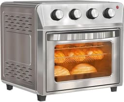 Mini-heteluchtoven - 24L inhoud en 1600W vermogen - RVS, zilver — thumbnail 1