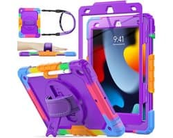 Schokbestendige iPad 10,2 inch Hoes met Draaibare Standaard en Schouderriem