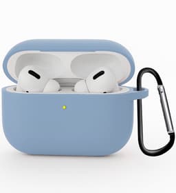 Hoesje Geschikt voor Apple Airpods Pro 3 - Siliconen Hoes met Clip - Silicone Case Cover - Lichtblauw — thumbnail 1