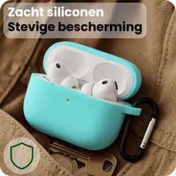 Case - Geschikt voor Apple Airpods Pro 3 - Siliconen Hoes met Clip - Silicone Hoesje Cover - Mintgroen — thumbnail 4