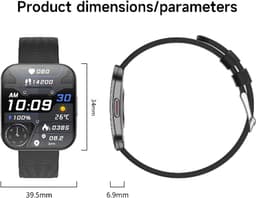 Smartwatch voor Dames en Heren 2025 -1.85inch AMOLED - RVS, Siliconen Bandje - Hartslagmeter - Stappenteller - Slaapmonitor - Multisport - Compatibel met Android en iOS - Waterproof - KLEUR ROZE — thumbnail 3