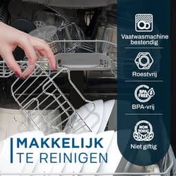 ONE Emporium airfryer stapelrekken – 2-delig RVS – geschikt voor Ninja Dual & meer – met oliekwast & keukentang — thumbnail 6