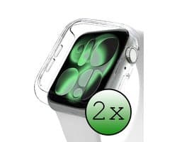 Hoesje - 2 Stuks Geschikt voor Apple Watch 11 (42 mm) - Extra Sterk - Siliconen Case Cover - Smartwatch Full Bumper Hoes - Transparant