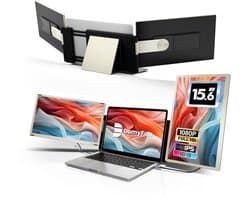 15,6 Inch Laptop Scherm Verlenger - 120% sRGB FHD 1080P IPS Draagbare Monitor met USB en HDMI