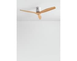 CREATE - Plafondventilator 40W silent 100% hout (Ø132cm) (ruimtes 10m²-25m²) - Wit / Licht hout - Geen licht - Afstandsbediening - WIND CALM NATURAL WOOD — afbeelding 1