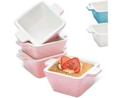 Set van 4 Mini Keramische Ovenschalen - Stapelbaar en Vaatwasmachinebestendig - Ideaal voor Oven en Airfryer