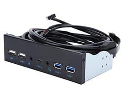 USB 3.0 Hub,PC Front Panel Adapter, with High-definition Audio and a Microphone Port, 2 Ports USB 3.0 + 2 Ports USB 2.0 High-Definition Audio Interface for Computer