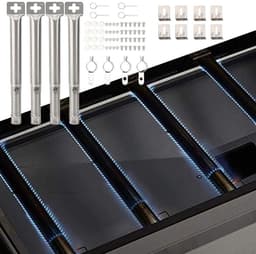 Universele Grillbrander Set - Rvs Barbecue Branders - 4 Stuks - Lengte Verstelbaar 30,5-44,5 Cm - Rechte Pijp Design - Corrosiebestendig - Voor Gas Grill - Eenvoudige Installatie - Gelijkmatige Hitteverdeling — thumbnail 2