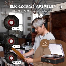 Denver Platenspeler - Ingebouwde speakers - Retro - Auto stop - Bluetooth - VPB262 — thumbnail 3