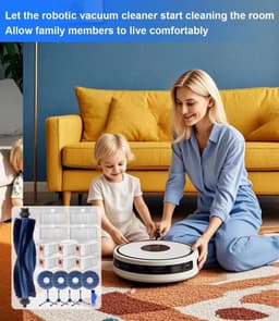 20-delige accessoireset geschikt voor Eufy Omni C20, reserveonderdelenset voor eufy Omni C20, 1 hoofdborstel, 4 filters, 4 zijborstels, 4 doeken, 6 stofzakken, 1 kleine reinigingsborstel — thumbnail 4