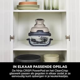 Draagbare Airfryer 3.8 L, 4-in-1 Functies: Airfry, Roosteren, Warmhouden, Compact Ontwerp met 2 Afneembare Glazen Schalen & Deksels — thumbnail 5