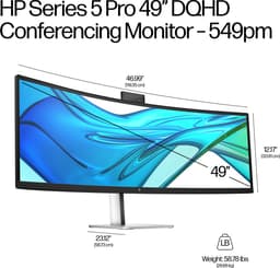 HP Series 5 Pro 49inch DQHD Conferencing Monitor 549pm HDMI DP — thumbnail 2