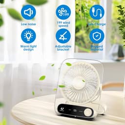 Draagbare mini USB-ventilator - Stil, 199 snelheden, verstelbaar, oplaadbaar, ideaal voor thuis, kantoor en outdoor — thumbnail 1