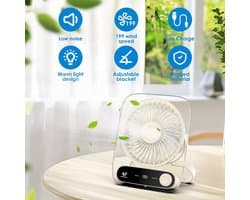 Draagbare mini USB-ventilator - Stil, 199 snelheden, verstelbaar, oplaadbaar, ideaal voor thuis, kantoor en outdoor
