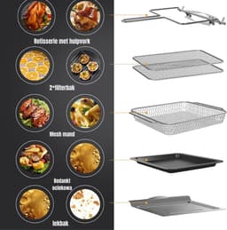 MMP® Heteluchtoven - Oven - Airfryer Oven - Zwart - 20cm x 25cm x 20cm — thumbnail 3