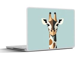 Laptop sticker - 14 inch - Giraffe - Illustratie - Bruin - Minimalistisch - 32x5x23x5cm - Laptopstickers - Laptop skin - Cover