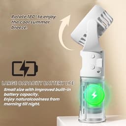 Draagbare handventilator met waternevelspray en USB-oplading - 4 snelheden - Compacte mini-ventilator voor reizen en buiten — thumbnail 5